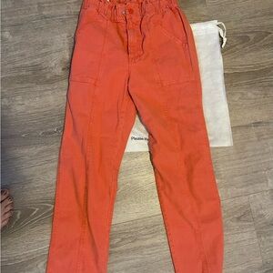 Mother red orange, high waisted pants excellent condition, real real tag 25